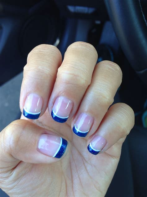 blue french tip nail polish.